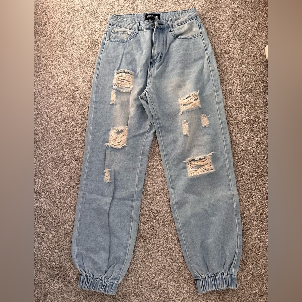 Kittenish Distressed Light Blue Women's Jeans